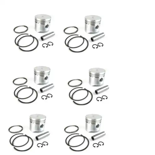 6 Cylinder Piston Set With Rings fit for Mitsubishi S6E S6E2 Forklift