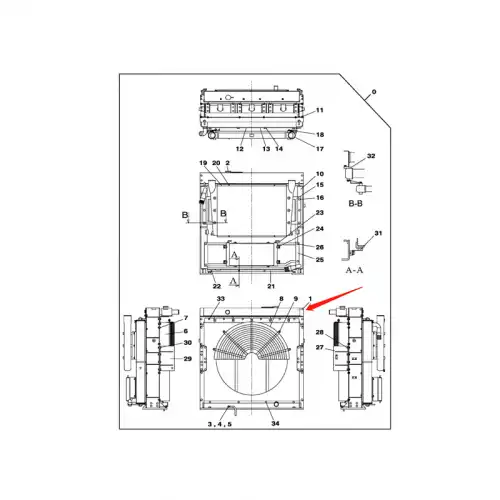 Water Tank Engine Radiator Core  ASSY LN001520 LN001640
