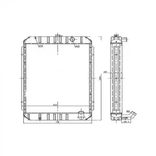 Water Tank Radiator for Hyundai Excavator R210W-5 
