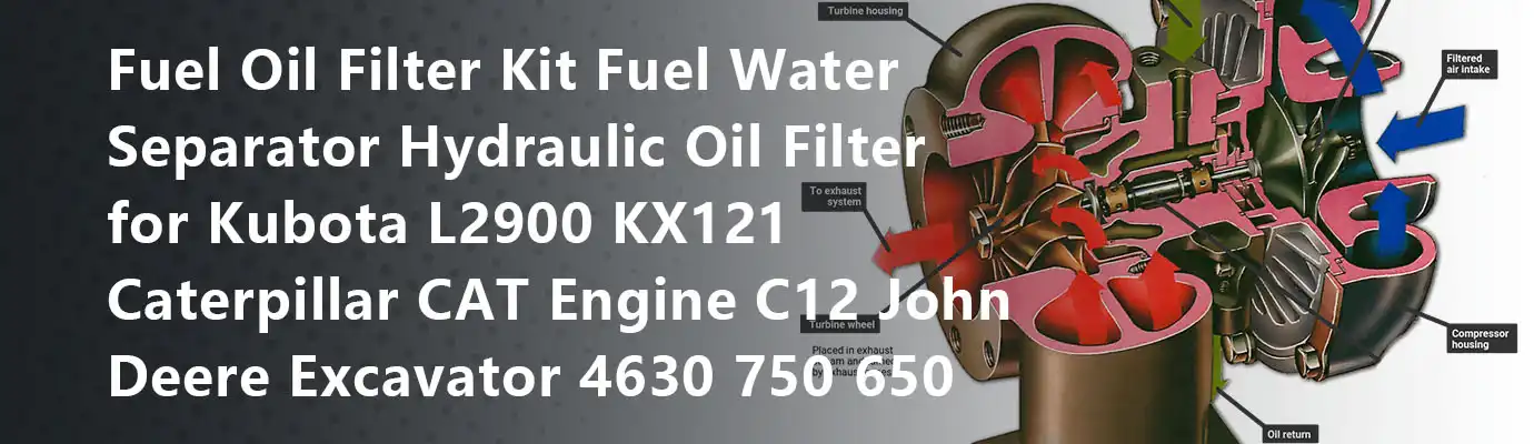 Fuel Oil Filter Kit Fuel Water Separator Hydraulic Oil Filter for Kubota L2900 KX121 Caterpillar CAT Engine C12 John Deere Excavator 4630 750 650