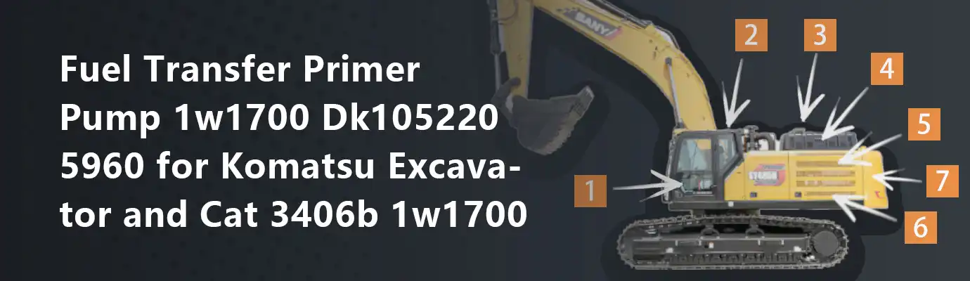 Fuel Transfer Primer Pump 1w1700 Dk105220 5960 for Komatsu Excavator and Cat 3406b 1w1700